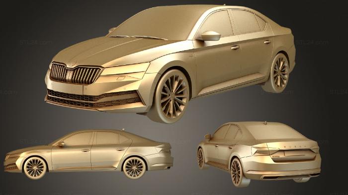 Автомобили и транспорт (Skoda Superb 2020, CARS_3443) 3D модель для ЧПУ станка